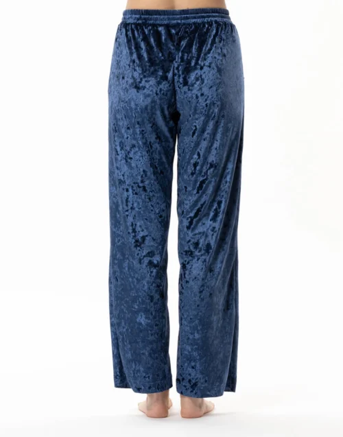 Pantalon En Panne De Velours PLATINE 880 Bleu -Pyjama Chic Femme Magasin pantalon en panne de velours platine 880 bleu 3