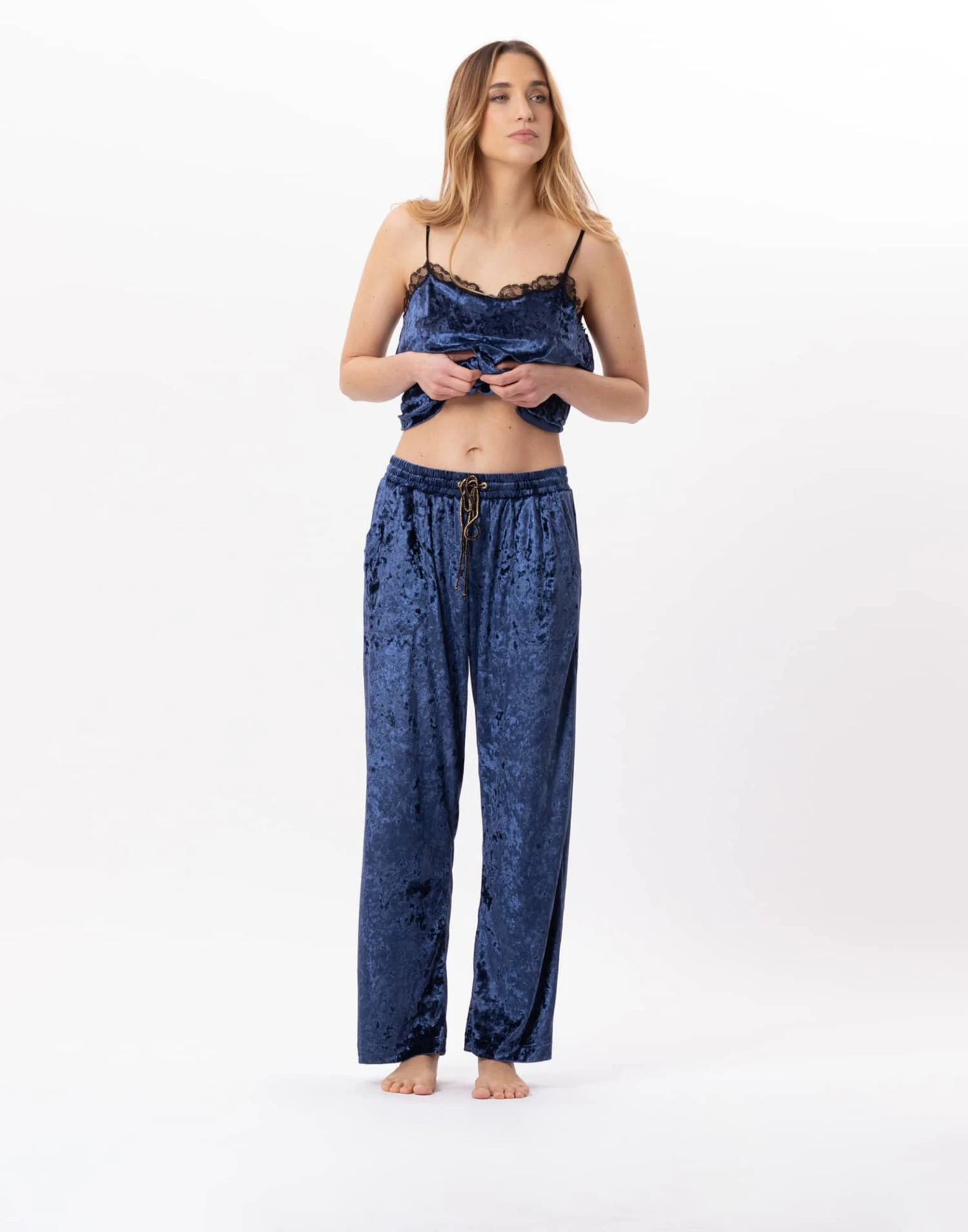 Pantalon En Panne De Velours PLATINE 880 Bleu 7 Pantalon En Panne De Velours PLATINE 880 Bleu – Image 7