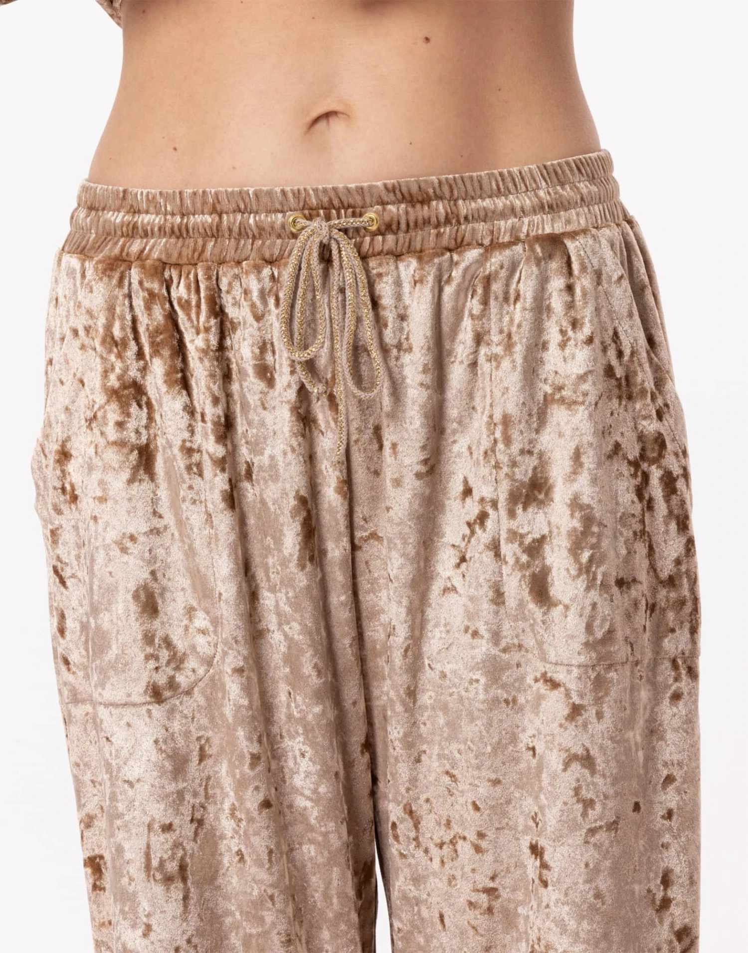 Pantalon En Panne De Velours PLATINE 880 Doré 2 Pantalon En Panne De Velours PLATINE 880 Doré – Image 2