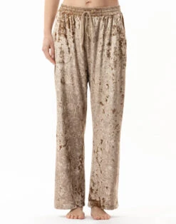 Pantalon En Panne De Velours PLATINE 880 Doré