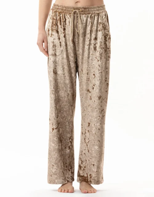 Pantalon En Panne De Velours PLATINE 880 Doré