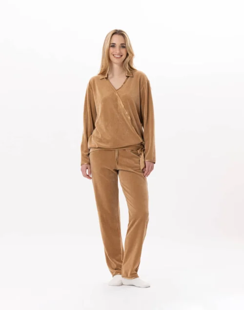 Pantalon En Velours VELVET 880 Dore -Pyjama Chic Femme Magasin pantalon en velours velvet 880 dore 3