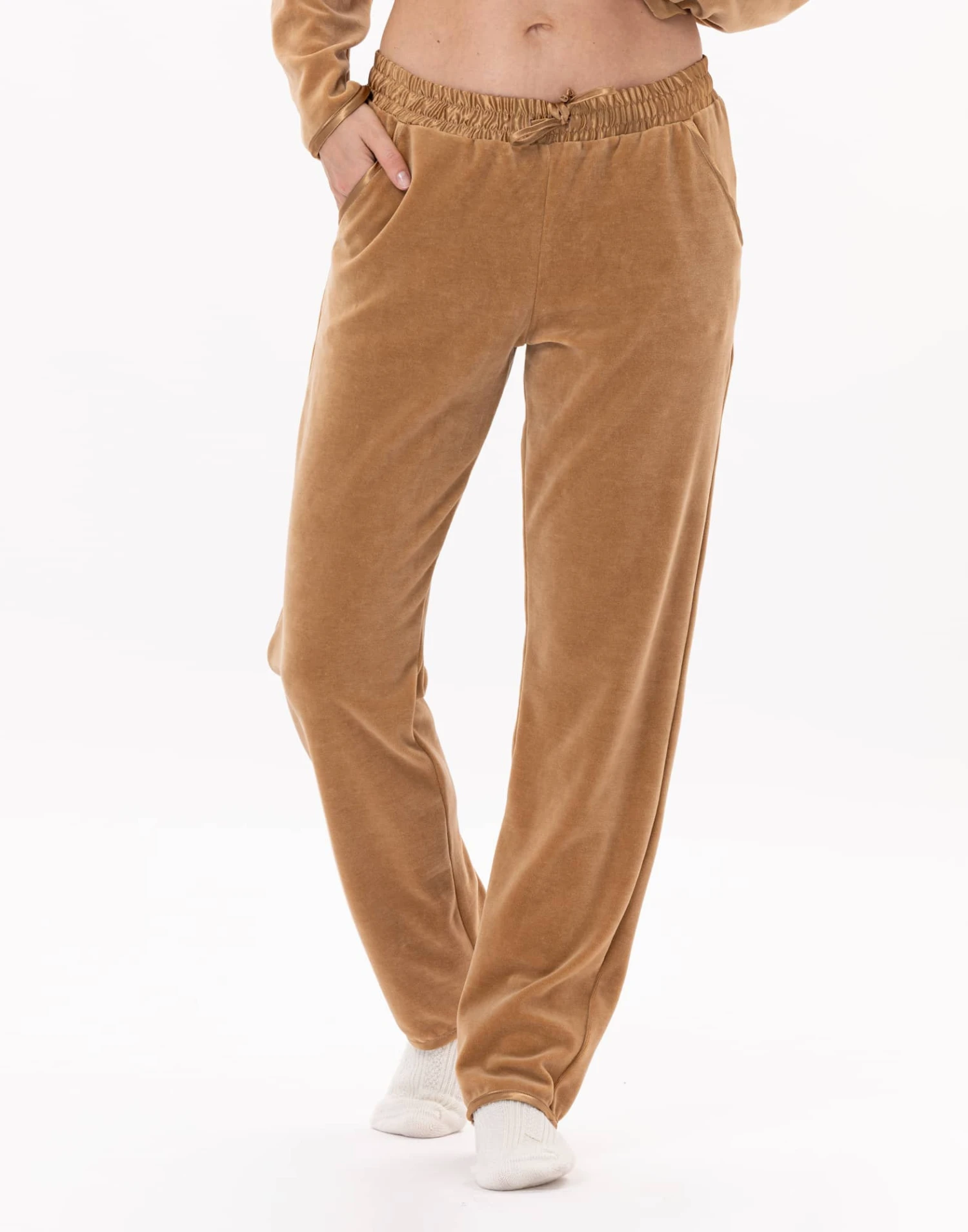 Pantalon En Velours VELVET 880 Dore