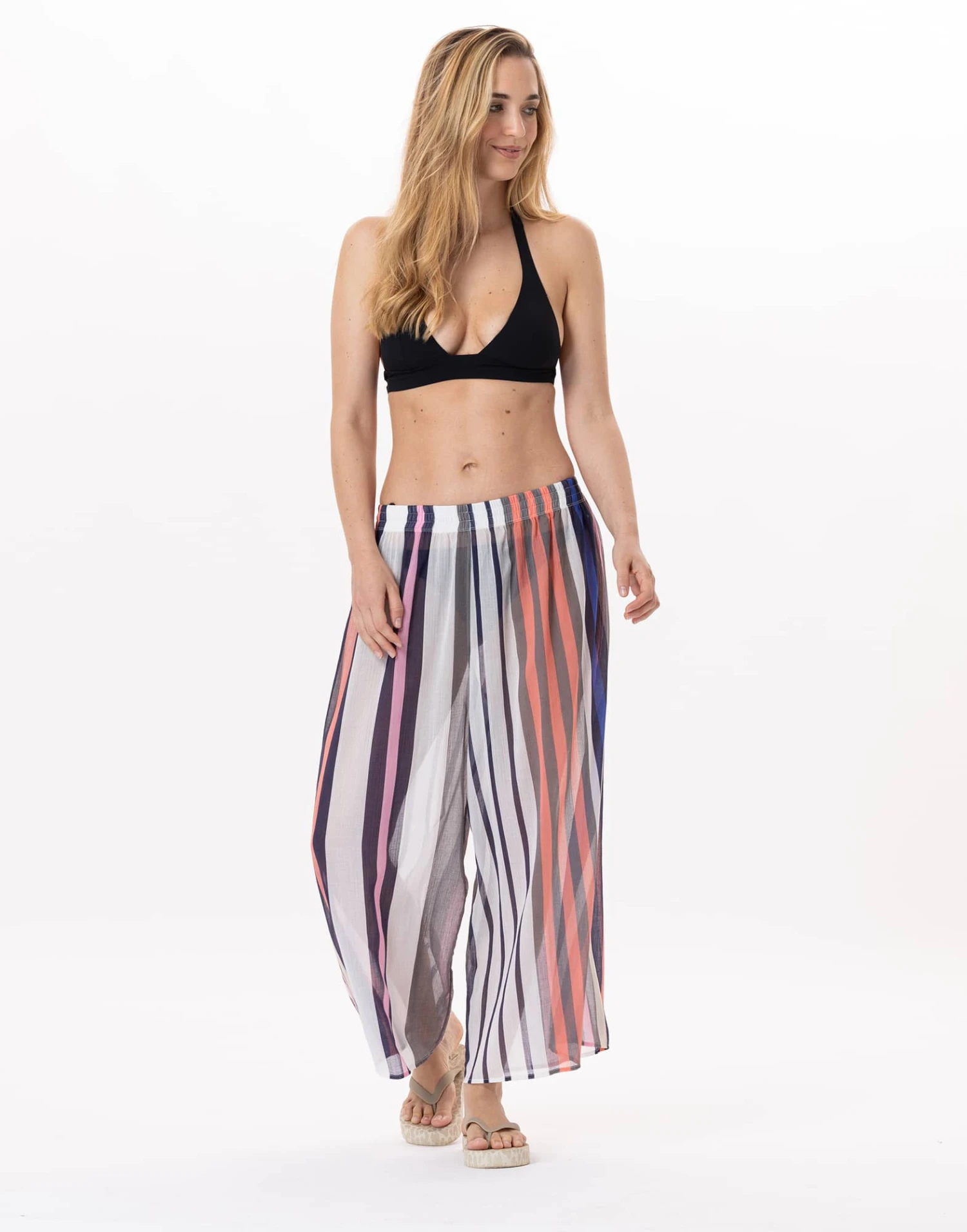 Pantalon En Voile De Coton VALLAURIS 980 Multico 3 Pantalon En Voile De Coton VALLAURIS 980 Multico – Image 3