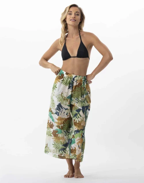 Pyjama Chic Femme Magasin -Pyjama Chic Femme Magasin pantalon imprime vegetaux en 100 coton palmeraie 780 multico 1