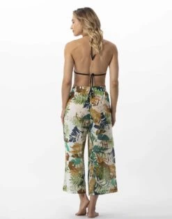 Pantalon Imprimé Végétaux En 100% Coton PALMERAIE 780 Multico -Pyjama Chic Femme Magasin pantalon imprime vegetaux en 100 coton palmeraie 780 multico 5
