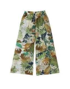 Pantalon Imprimé Végétaux En 100% Coton PALMERAIE 780 Multico -Pyjama Chic Femme Magasin pantalon imprime vegetaux en 100 coton palmeraie 780 multico 6