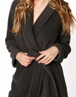 Peignoir Croisé ESSENTIEL H62Aanthracite 7 Peignoir Croisé ESSENTIEL H62Aanthracite -Pyjama Chic Femme Magasin peignoir croise essentiel h62a anthracite 2