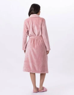 Peignoir Croisé Flanelle ESSENTIEL H61B Blush -Pyjama Chic Femme Magasin peignoir croise flanelle essentiel h61b blush 5