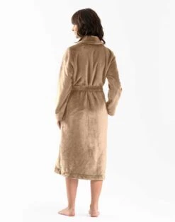Peignoir Croisé Flanelle ESSENTIEL H61B Doré -Pyjama Chic Femme Magasin peignoir croise flanelle essentiel h61b dore 4