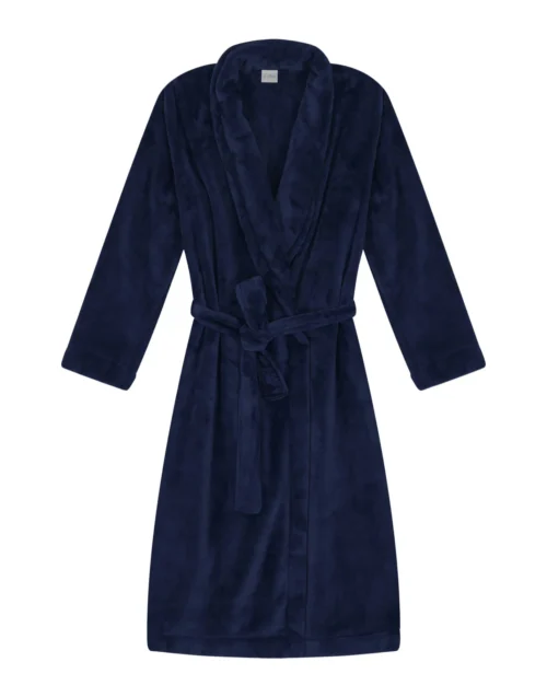 Peignoir Croisé Flanelle ESSENTIEL H61B Marine 11 Peignoir Croisé Flanelle ESSENTIEL H61B Marine -Pyjama Chic Femme Magasin peignoir croise flanelle essentiel h61b marine 4