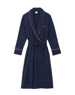 Peignoir Molletonné YOGA 760 Marine -Pyjama Chic Femme Magasin peignoir molletonne yoga 760 marine 5