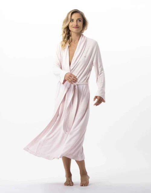 Peignoir Molletonné YOGA 760 Rose -Pyjama Chic Femme Magasin peignoir molletonne yoga 760 rose 2