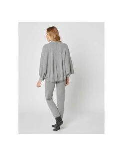 Poncho En Cachemire Gris Chiné -Pyjama Chic Femme Magasin poncho en cachemire gris chine 2