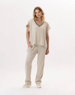 Poncho Pull En Maille Tricot ESMEE 831 Beige