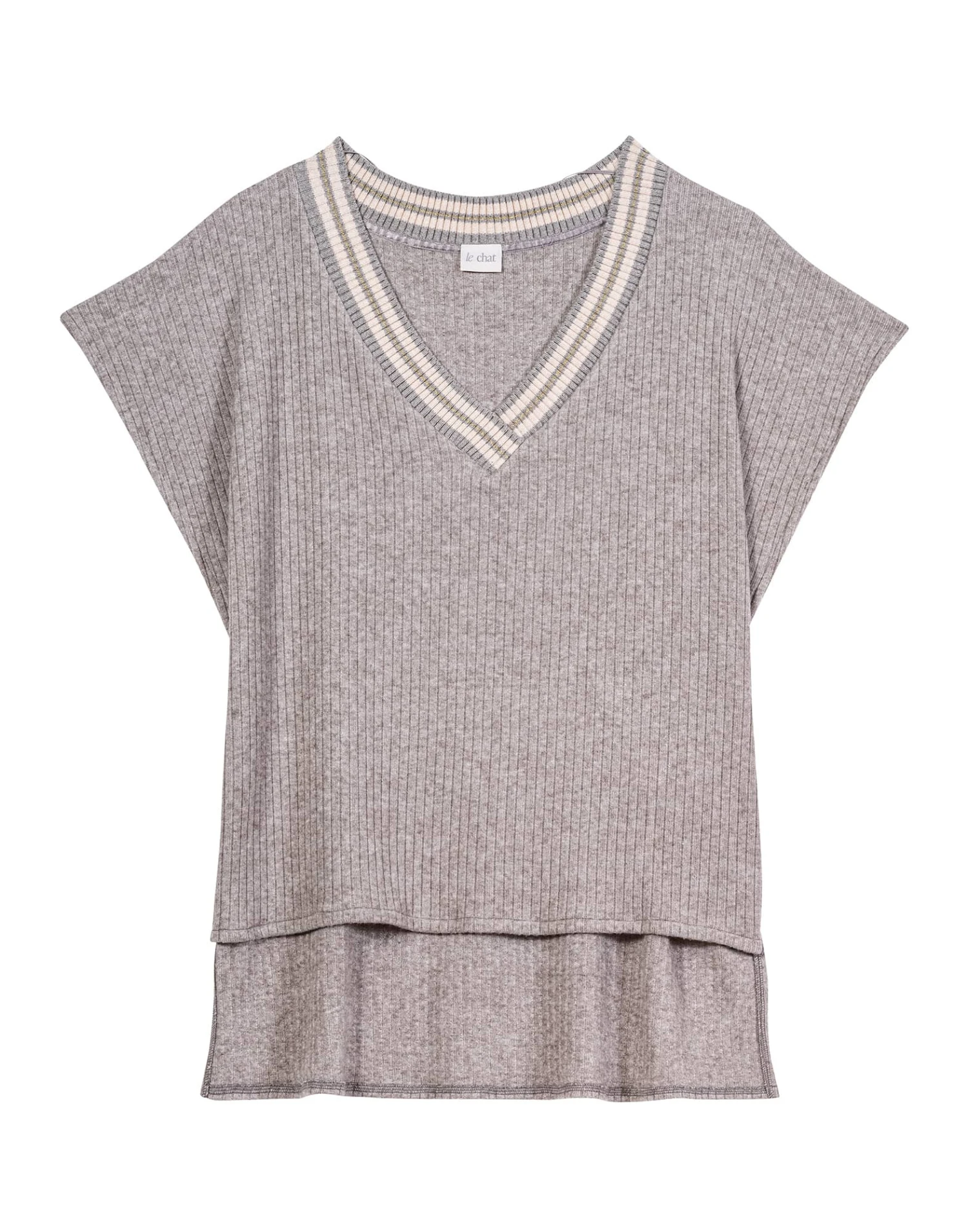 Poncho Pull En Maille Tricot ESMEE 831 Gris Chine 6 Poncho Pull En Maille Tricot ESMEE 831 Gris Chine – Image 6