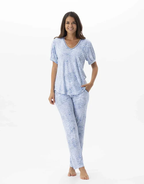 Pyjama 7/8° Imprimé En Viscose élasthanne VICTORIA 702 Ciel