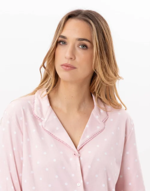 Pyjama Boutonné En Coton CHAMADE 806 Blush -Pyjama Chic Femme Magasin pyjama boutonne en coton chamade 806 blush 2