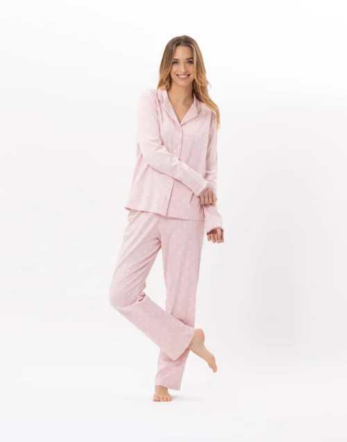 Pyjama Boutonné En Coton CHAMADE 806 Blush -Pyjama Chic Femme Magasin pyjama boutonne en coton chamade 806 blush 3