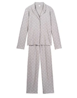 Pyjama Boutonné En Coton CHAMADE 806 Gris Chine -Pyjama Chic Femme Magasin pyjama boutonne en coton chamade 806 gris chine 6