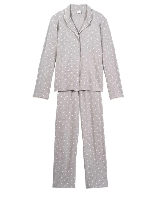 Pyjama Boutonné En Coton CHAMADE 806 Gris Chine -Pyjama Chic Femme Magasin pyjama boutonne en coton chamade 806 gris chine 6