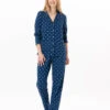 Pyjama Boutonné En Coton CHAMADE 806 Prusse