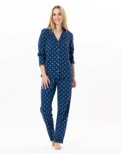 Pyjama Boutonné En Coton CHAMADE 806 Prusse