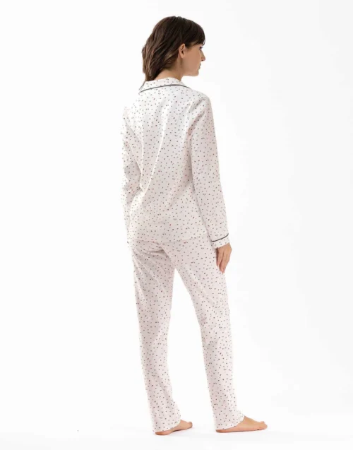 Pyjama Boutonné En Coton écru HOLLY 606 écru -Pyjama Chic Femme Magasin pyjama boutonne en coton ecru holly 606 ecru 4
