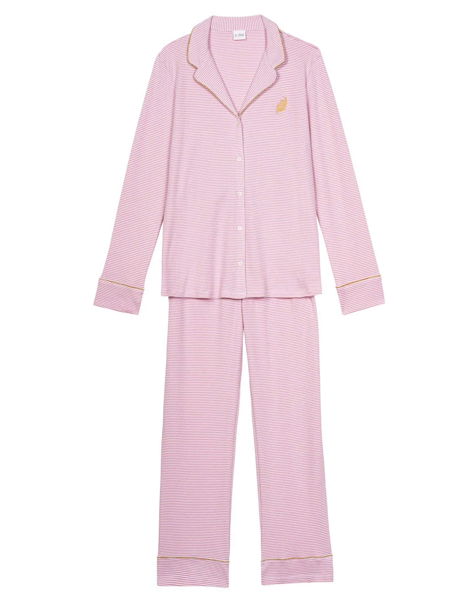 Pyjama Boutonné En Coton GARANCE 806 Rose/Blanc 7 Pyjama Boutonné En Coton GARANCE 806 Rose/Blanc – Image 7