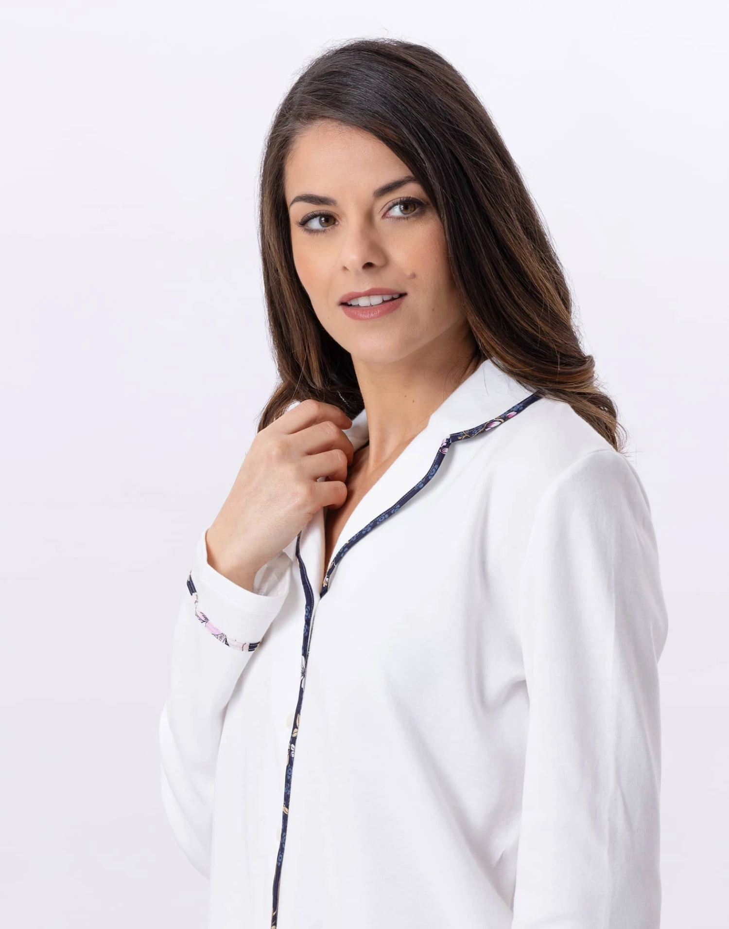 Pyjama Boutonné En Coton GLORIA 806 Ecru 2 Pyjama Boutonné En Coton GLORIA 806 Ecru – Image 2