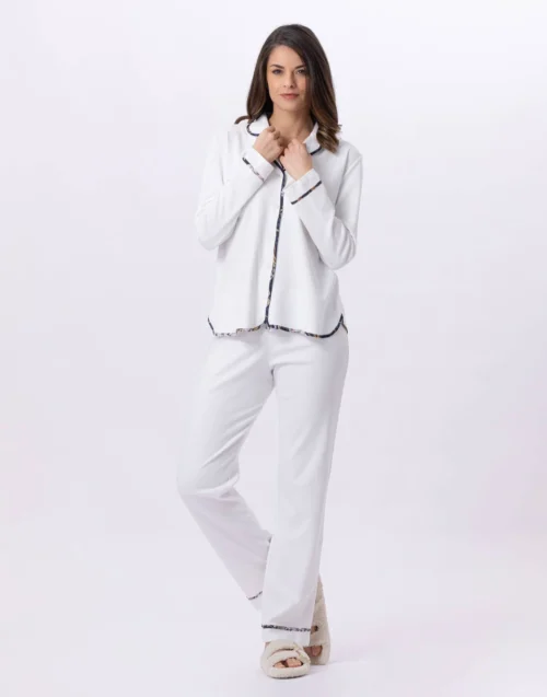 Pyjama Boutonné En Coton GLORIA 806 Ecru -Pyjama Chic Femme Magasin pyjama boutonne en coton gloria 806 ecru 3