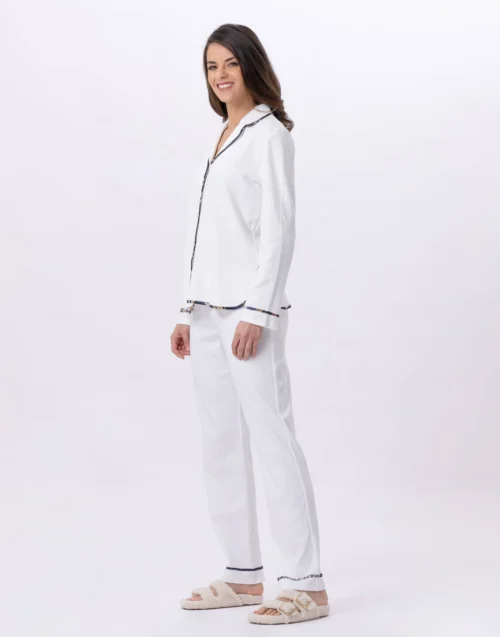 Pyjama Boutonné En Coton GLORIA 806 Ecru -Pyjama Chic Femme Magasin pyjama boutonne en coton gloria 806 ecru 4