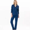 Pyjama Boutonné En Coton GLORIA 806 Prusse