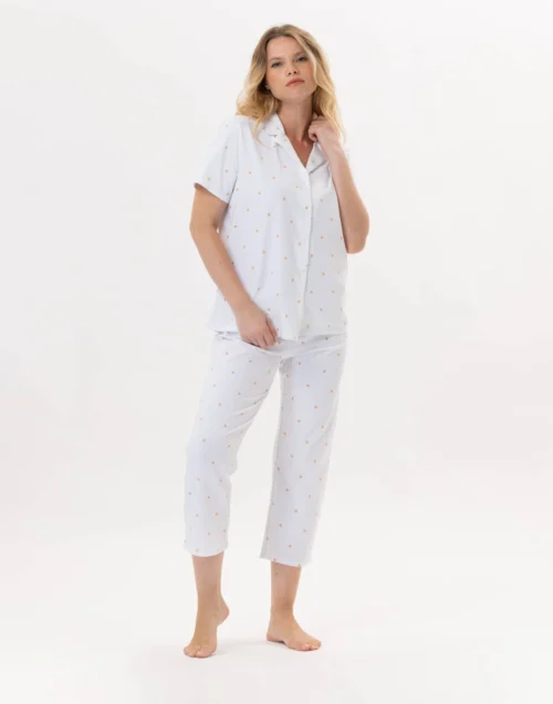Pyjama Boutonné En Coton PITCHOUN 906 Sable -Pyjama Chic Femme Magasin pyjama boutonne en coton pitchoun 906 sable 2