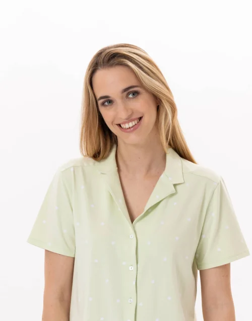 Pyjama Chic Femme Magasin -Pyjama Chic Femme Magasin pyjama boutonne en coton pitchoun 906 vert d eau 1