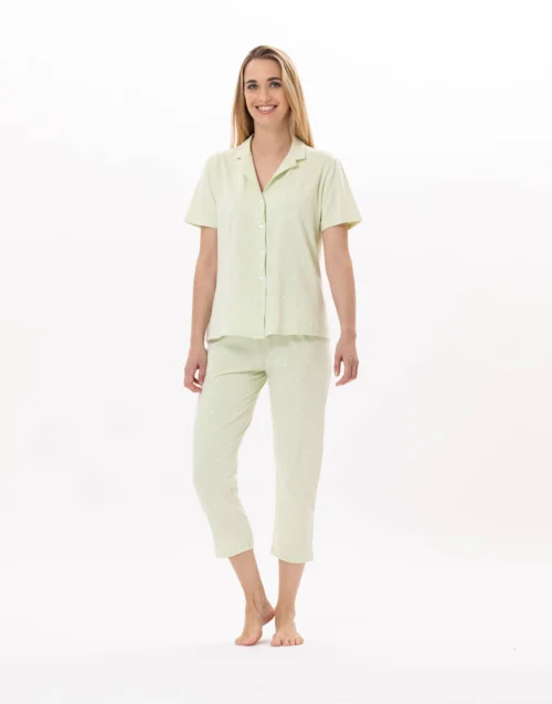 Pyjama Boutonné En Coton PITCHOUN 906 Vert D'eau