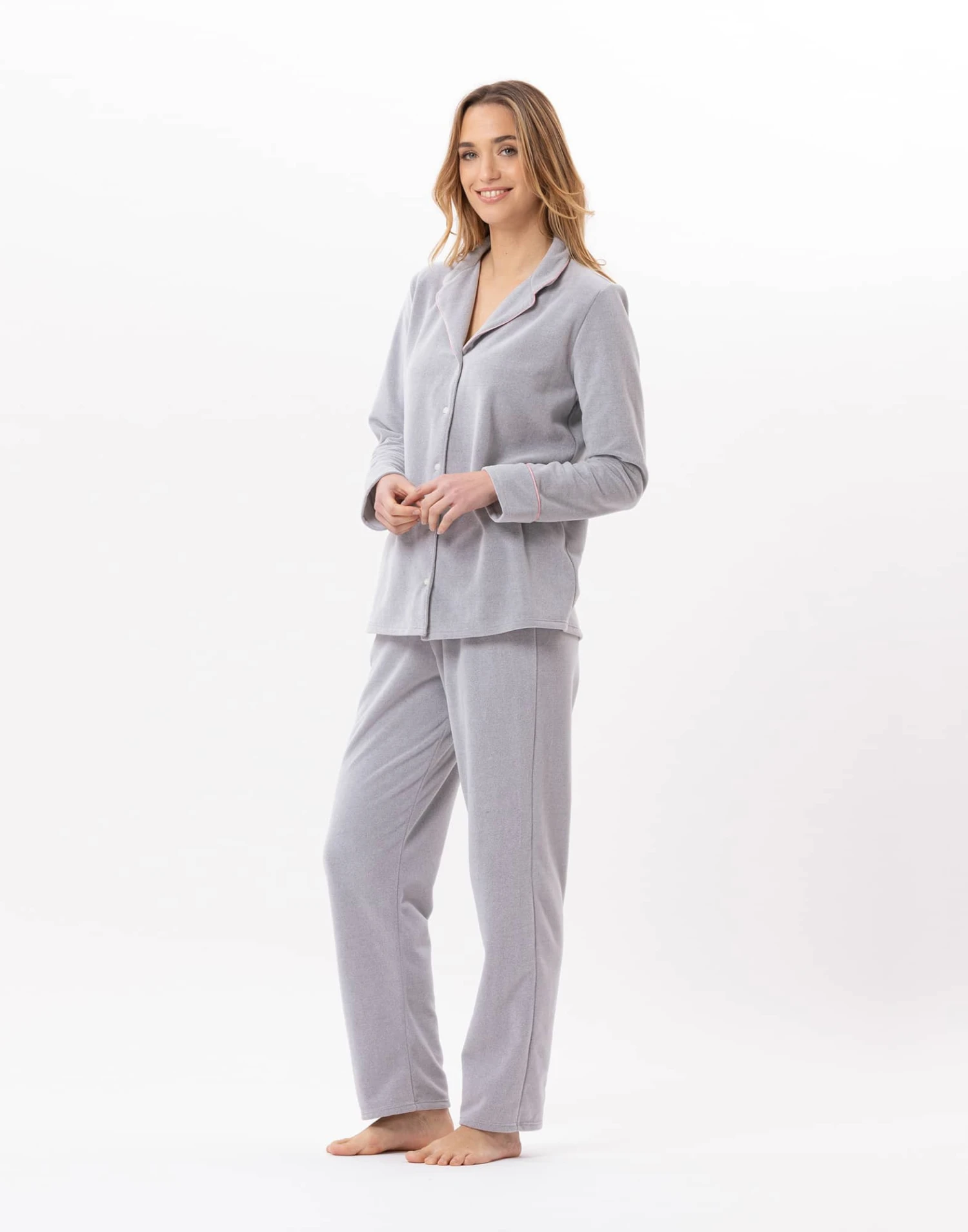 Pyjama Boutonné En Micropolaire DOUCE 806 Gris Chine 6 Pyjama Boutonné En Micropolaire DOUCE 806 Gris Chine – Image 6