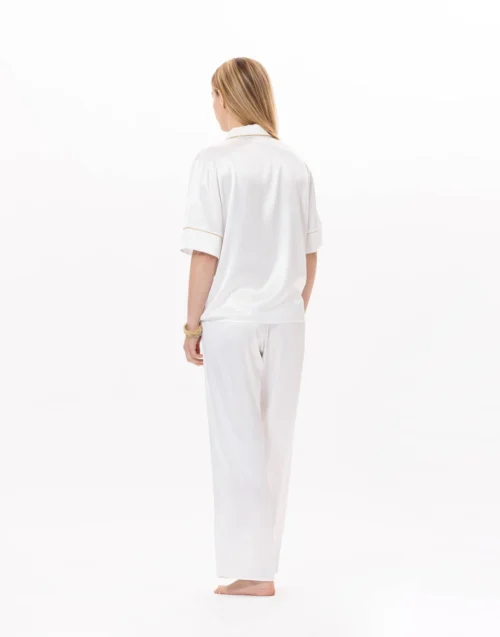Pyjama Boutonné En Viscose CROISETTE 906 Blanc/Doré 14 Pyjama Boutonné En Viscose CROISETTE 906 Blanc/Doré -Pyjama Chic Femme Magasin pyjama boutonne en viscose croisette 906 blanc dore 6