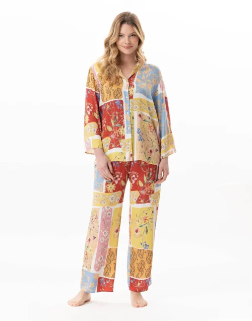 Pyjama Boutonné En Viscose ESTEREL 906 Rose