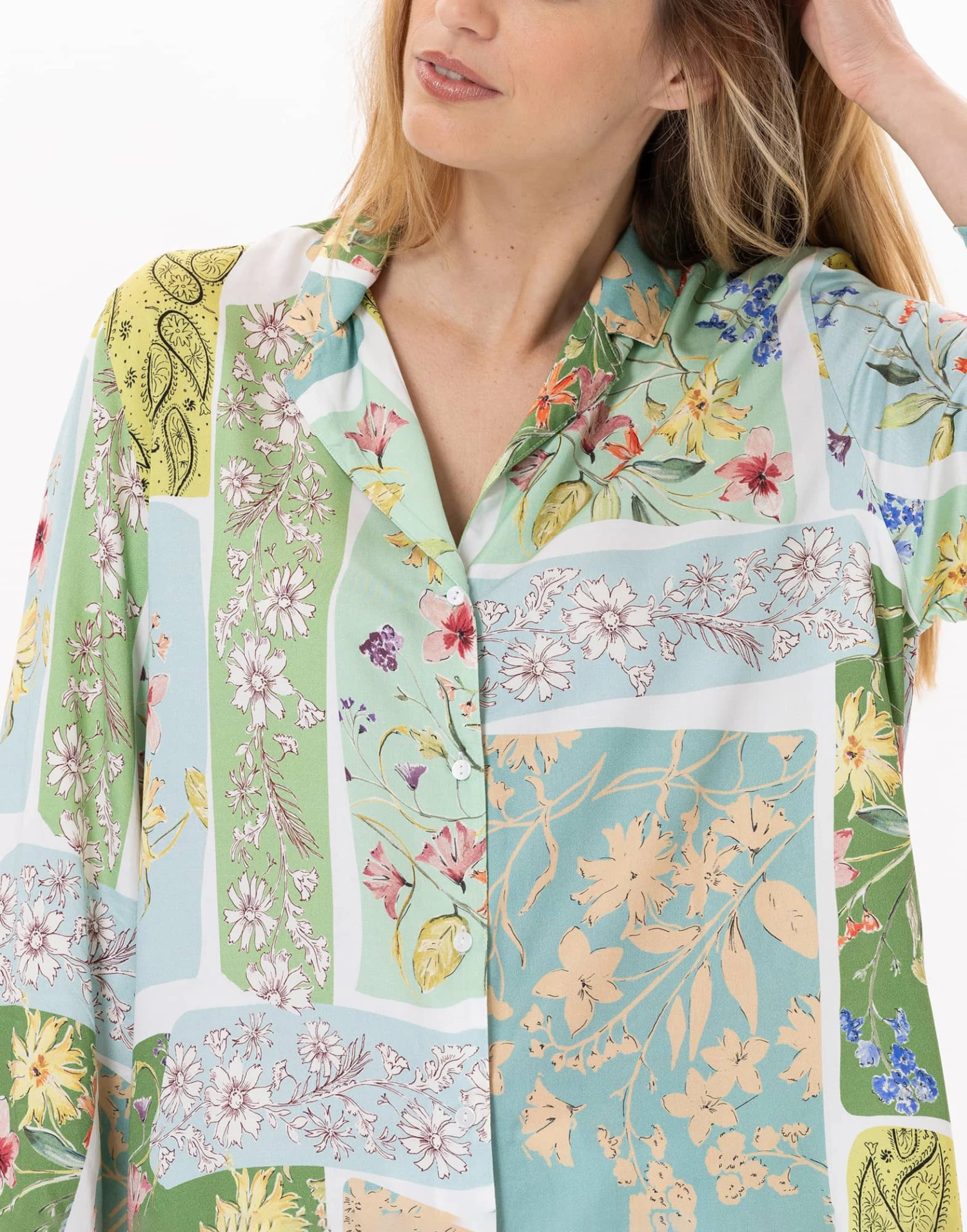 Pyjama Boutonné En Viscose ESTEREL 906 Vert D'eau 2 Pyjama Boutonné En Viscose ESTEREL 906 Vert D'eau – Image 2