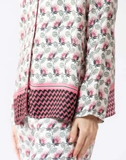 Pyjama Boutonné En Viscose Imprimée écru ZOÉ 606écru -Pyjama Chic Femme Magasin pyjama boutonne en viscose imprimee ecru zoe 606 ecru 3