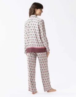 Pyjama Boutonné En Viscose Imprimée écru ZOÉ 606écru -Pyjama Chic Femme Magasin pyjama boutonne en viscose imprimee ecru zoe 606 ecru 4