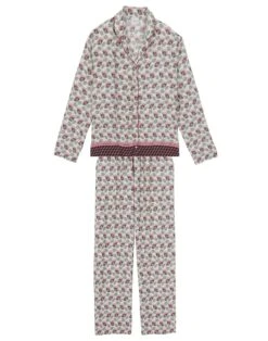 Pyjama Boutonné En Viscose Imprimée écru ZOÉ 606écru -Pyjama Chic Femme Magasin pyjama boutonne en viscose imprimee ecru zoe 606 ecru 5
