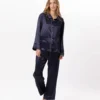 Pyjama Boutonné En Viscose MOON 806 Marine