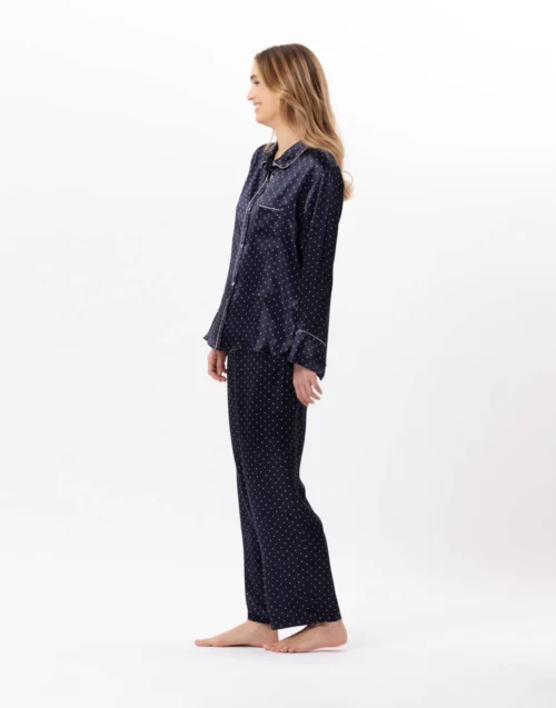 Pyjama Boutonné En Viscose MOON 806 Marine -Pyjama Chic Femme Magasin pyjama boutonne en viscose moon 806 marine 3