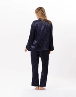 Pyjama Boutonné En Viscose MOON 806 Marine -Pyjama Chic Femme Magasin pyjama boutonne en viscose moon 806 marine 5