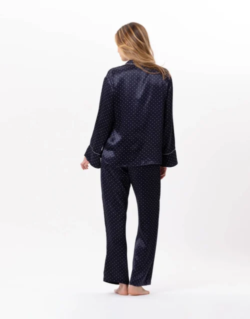 Pyjama Boutonné En Viscose MOON 806 Marine -Pyjama Chic Femme Magasin pyjama boutonne en viscose moon 806 marine 5