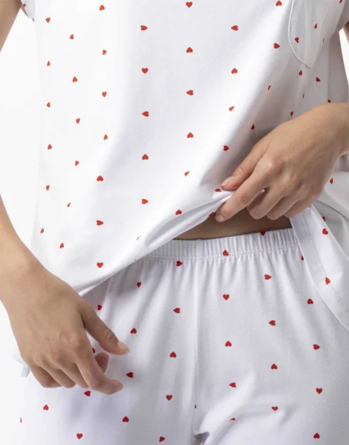 Pyjama En Coton AMORE 702 Blanc -Pyjama Chic Femme Magasin pyjama en coton amore 702 blanc 2