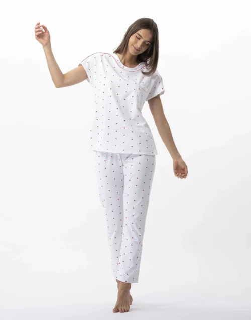 Pyjama En Coton AMORE 702 Blanc -Pyjama Chic Femme Magasin pyjama en coton amore 702 blanc 3