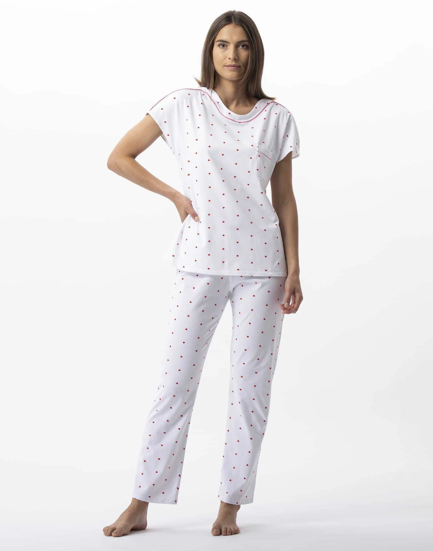 Pyjama En Coton AMORE 702 Blanc 1 Pyjama En Coton AMORE 702 Blanc